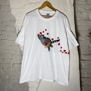 Vintage Crazy Shirts Hawaii Kliban Valentines Hearts Cat T-Shirt White XL